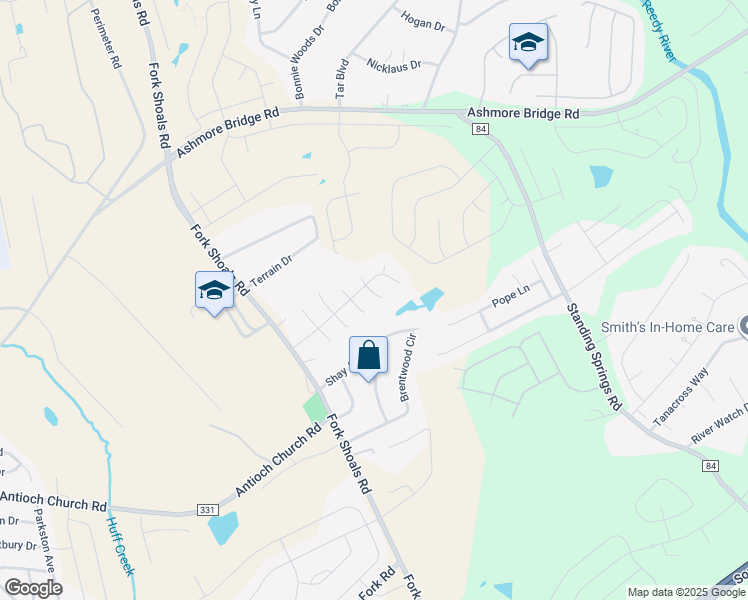 map of restaurants, bars, coffee shops, grocery stores, and more near 8 Medfield Court in Greenville