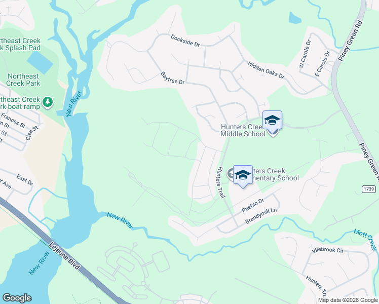 map of restaurants, bars, coffee shops, grocery stores, and more near 109 Long Acre Drive in Jacksonville