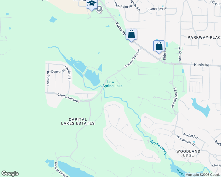 map of restaurants, bars, coffee shops, grocery stores, and more near 15005 Cooper Orbit Road in Little Rock