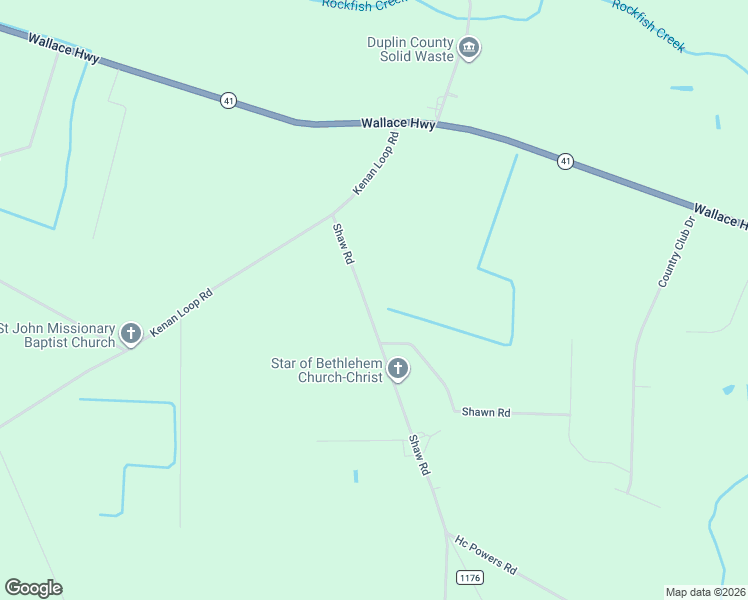 map of restaurants, bars, coffee shops, grocery stores, and more near 139 Shaw Road in Wallace