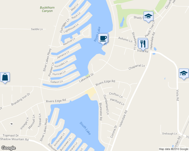 map of restaurants, bars, coffee shops, grocery stores, and more near 26979 Lakeview Drive in Helendale