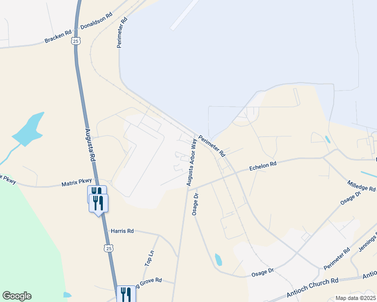 map of restaurants, bars, coffee shops, grocery stores, and more near 4948-5018 Augusta Arbor Way in Greenville