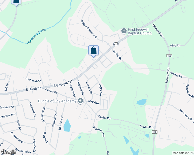 map of restaurants, bars, coffee shops, grocery stores, and more near 1 Hipps Avenue in Simpsonville