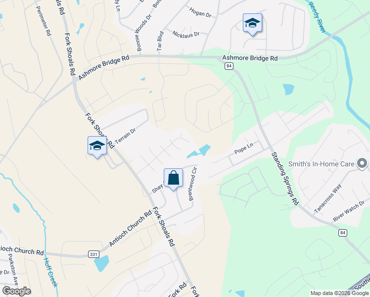 map of restaurants, bars, coffee shops, grocery stores, and more near 506 Norwell Lane in Greenville