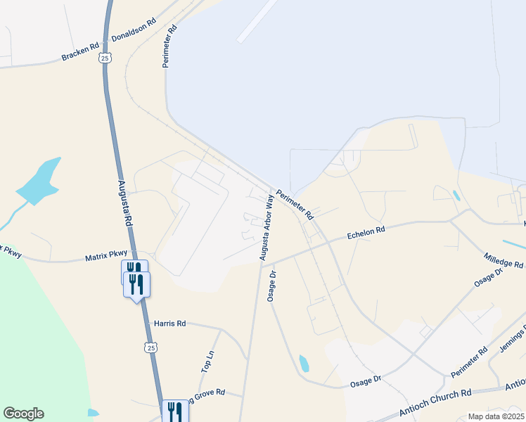map of restaurants, bars, coffee shops, grocery stores, and more near 4948-5018 Augusta Arbor Way in Greenville