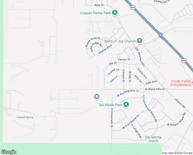 map of restaurants, bars, coffee shops, grocery stores, and more near 2111 Gerrysue Drive in Clarkdale
