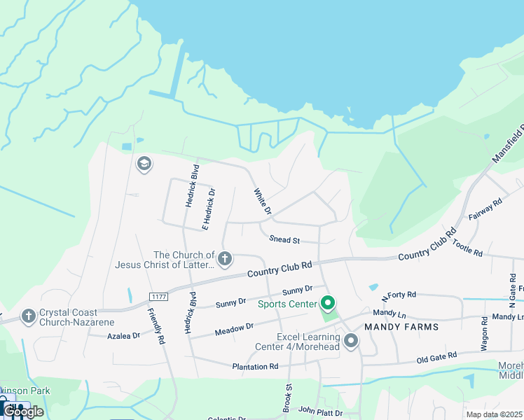 map of restaurants, bars, coffee shops, grocery stores, and more near 3523 White Drive in Morehead City