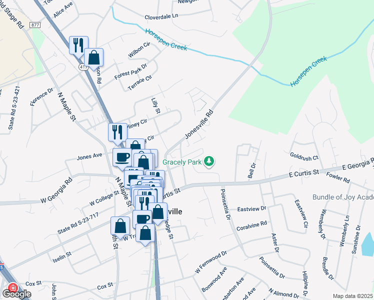 map of restaurants, bars, coffee shops, grocery stores, and more near 214 Emerald Park Court in Simpsonville