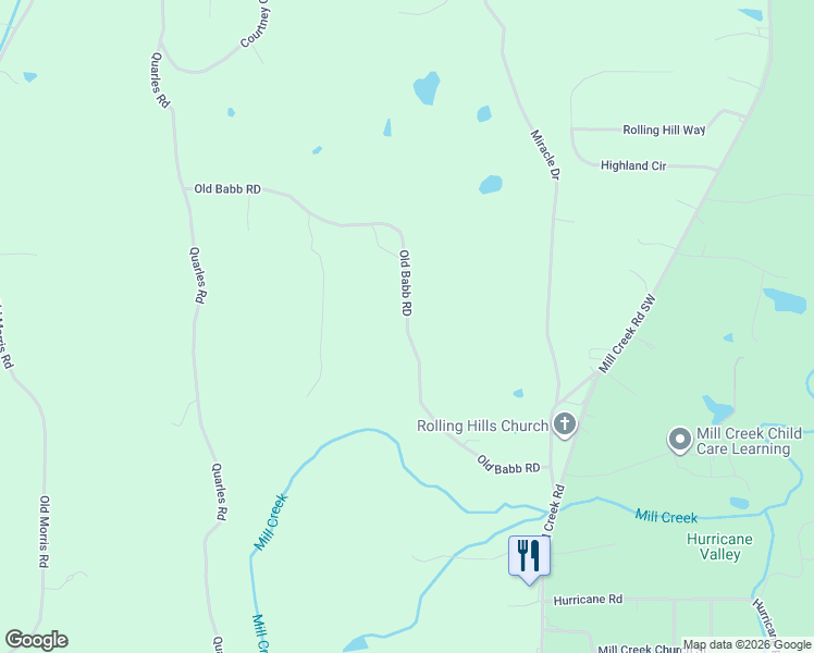 map of restaurants, bars, coffee shops, grocery stores, and more near Old Babb Road in Whitfield County
