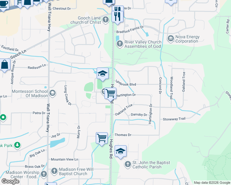 map of restaurants, bars, coffee shops, grocery stores, and more near 61 Hartington Drive in Madison