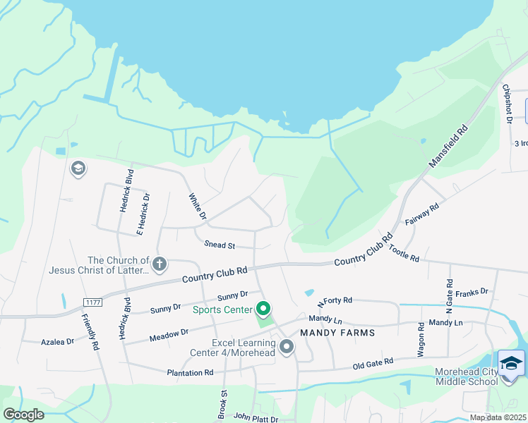 map of restaurants, bars, coffee shops, grocery stores, and more near 3311 Player Lane in Morehead City