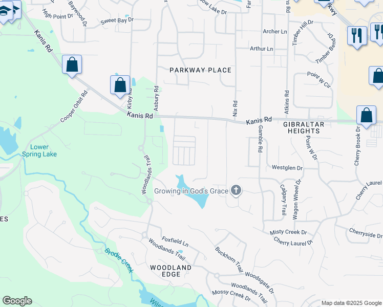 map of restaurants, bars, coffee shops, grocery stores, and more near 44 Taylor Park Loop in Little Rock