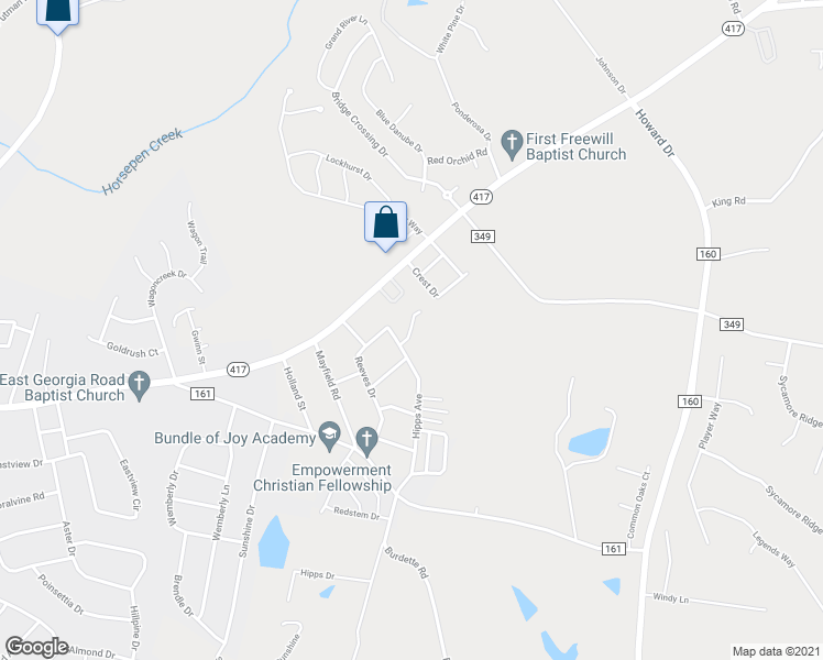 map of restaurants, bars, coffee shops, grocery stores, and more near 7 Camino Ln in Simpsonville
