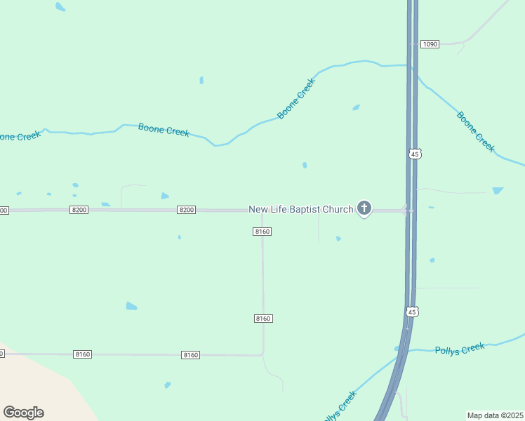 map of restaurants, bars, coffee shops, grocery stores, and more near 52 County Road 8200 in Rienzi