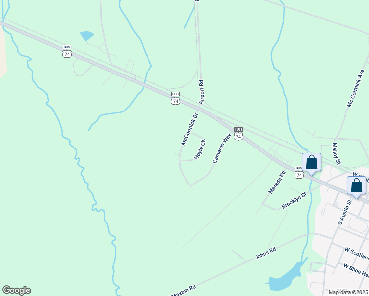 map of restaurants, bars, coffee shops, grocery stores, and more near 12121 McCormick Dr in Maxton