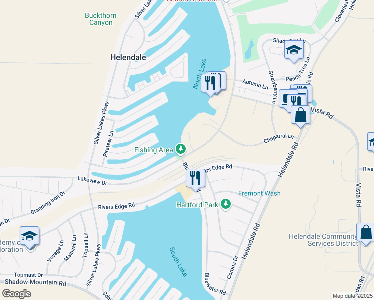 map of restaurants, bars, coffee shops, grocery stores, and more near 27004 Reef Lane in Helendale