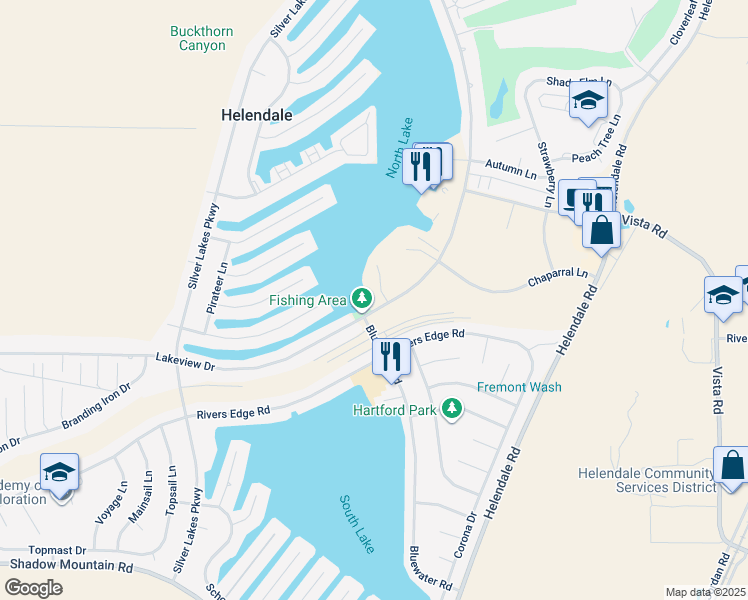 map of restaurants, bars, coffee shops, grocery stores, and more near 27004 Reef Lane in Helendale
