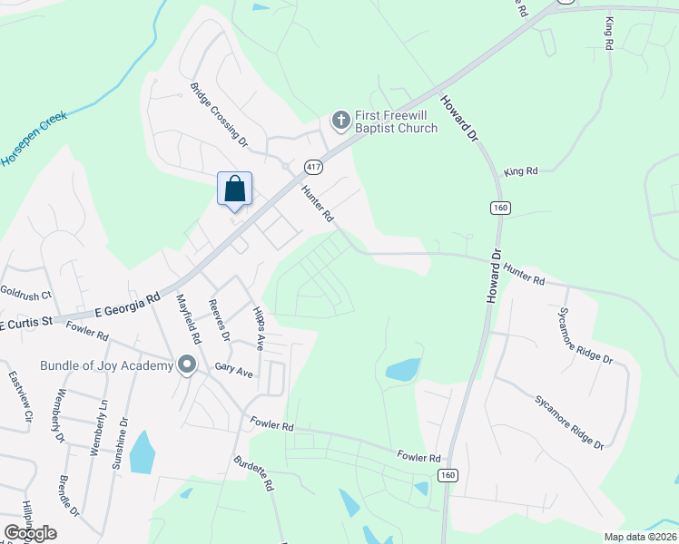 map of restaurants, bars, coffee shops, grocery stores, and more near 112 Hunter Road in Simpsonville