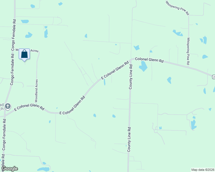 map of restaurants, bars, coffee shops, grocery stores, and more near 1431 East Colonel Glenn Road in Little Rock