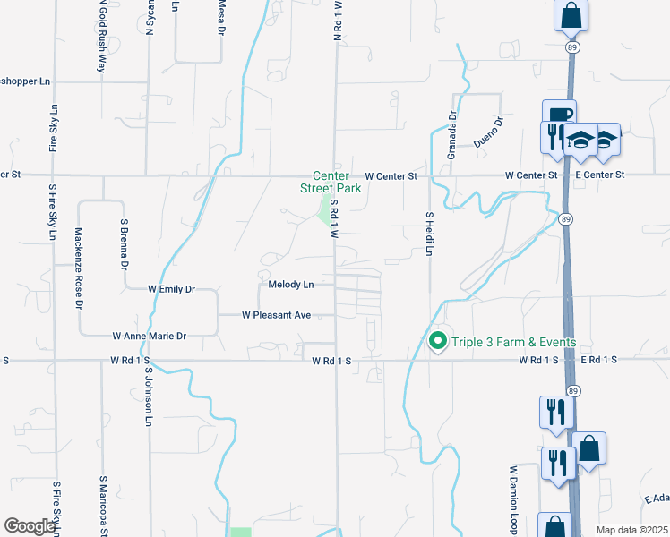 map of restaurants, bars, coffee shops, grocery stores, and more near 231 South Road 1 West in Chino Valley