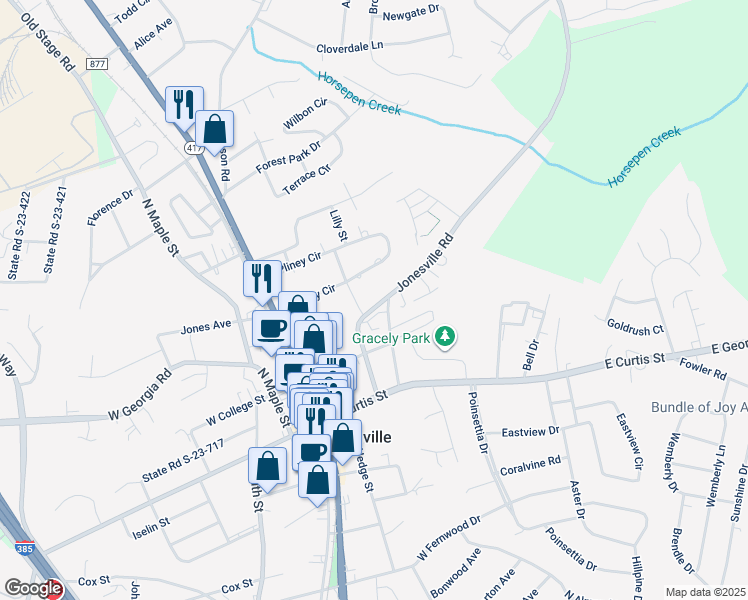 map of restaurants, bars, coffee shops, grocery stores, and more near 214 Emerald Park Court in Simpsonville