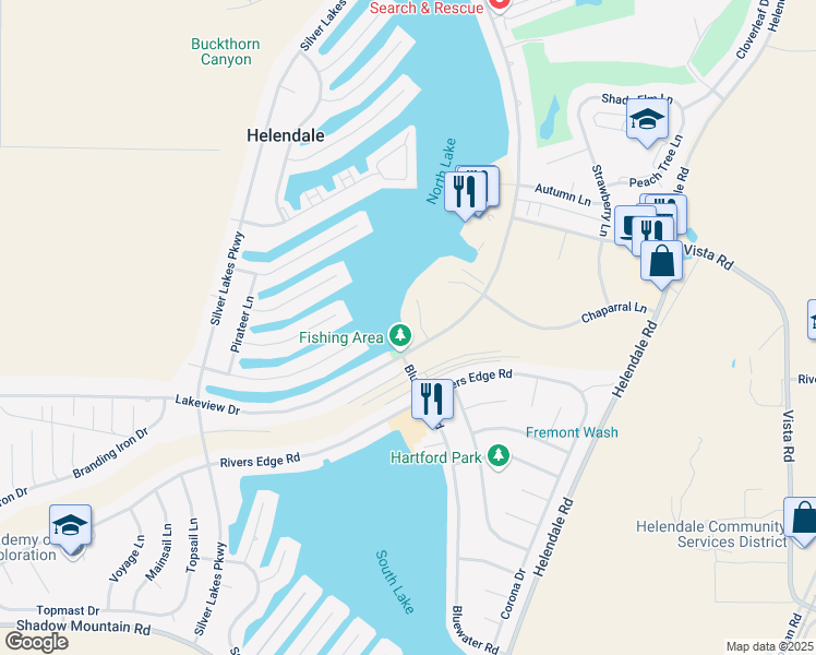 map of restaurants, bars, coffee shops, grocery stores, and more near 27008 Reef Lane in Helendale