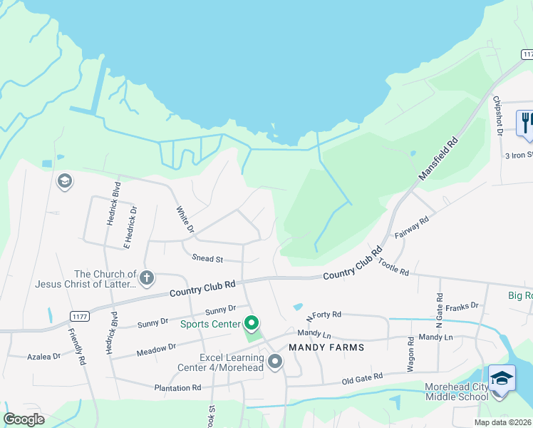 map of restaurants, bars, coffee shops, grocery stores, and more near 3307 Hogan Court in Morehead City