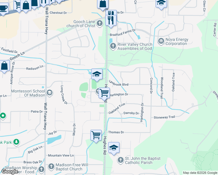 map of restaurants, bars, coffee shops, grocery stores, and more near 61 Hartington Drive in Madison