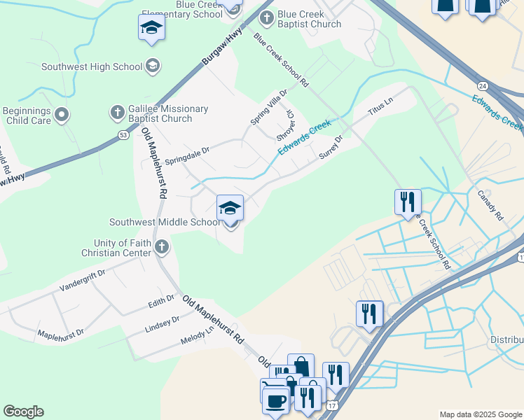 map of restaurants, bars, coffee shops, grocery stores, and more near 1098 Furia Drive in Jacksonville