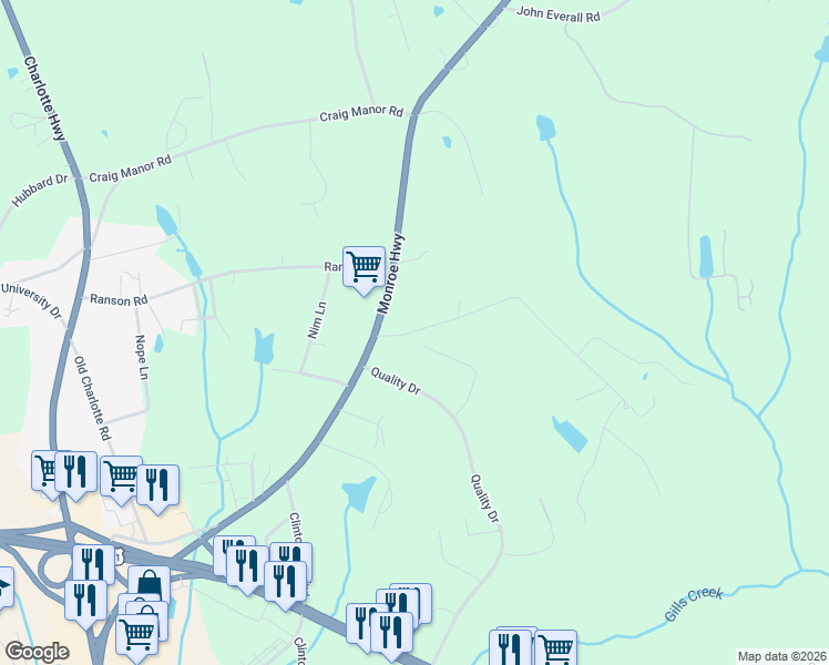 map of restaurants, bars, coffee shops, grocery stores, and more near 360 Monroe Highway in Lancaster
