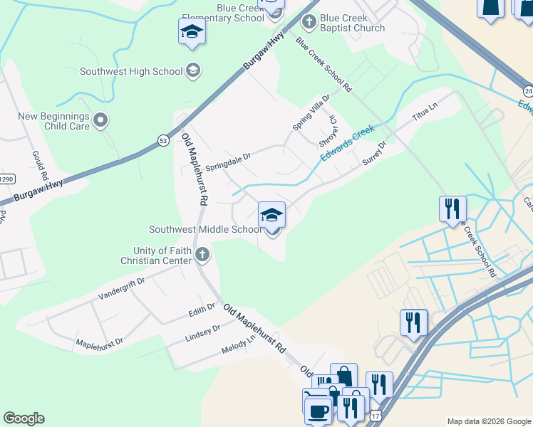 map of restaurants, bars, coffee shops, grocery stores, and more near 1025 Furia Drive in Jacksonville