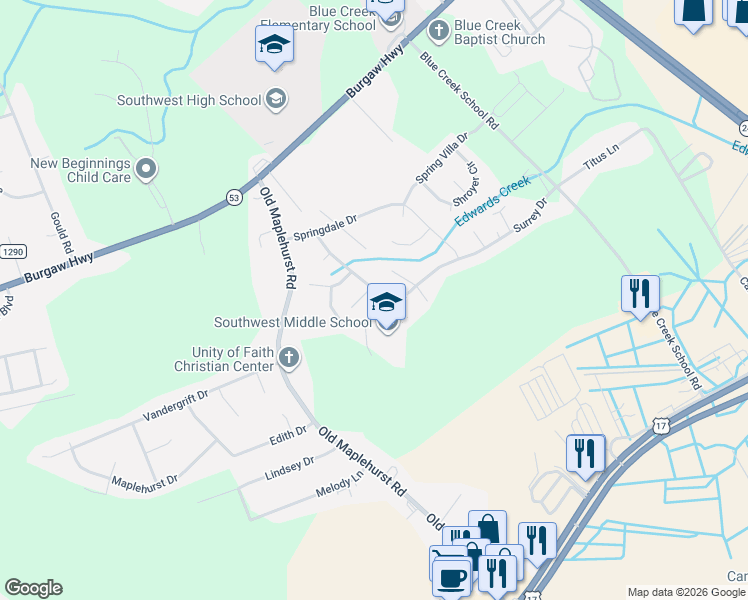 map of restaurants, bars, coffee shops, grocery stores, and more near 1025 Furia Drive in Jacksonville