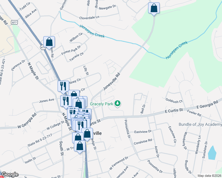 map of restaurants, bars, coffee shops, grocery stores, and more near 313 County Road 545 in Simpsonville