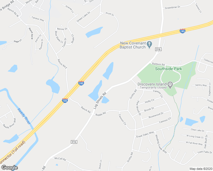 map of restaurants, bars, coffee shops, grocery stores, and more near 429 Log Shoals Road in Greenville