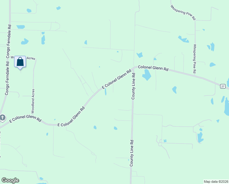 map of restaurants, bars, coffee shops, grocery stores, and more near 1431 East Colonel Glenn Road in Little Rock