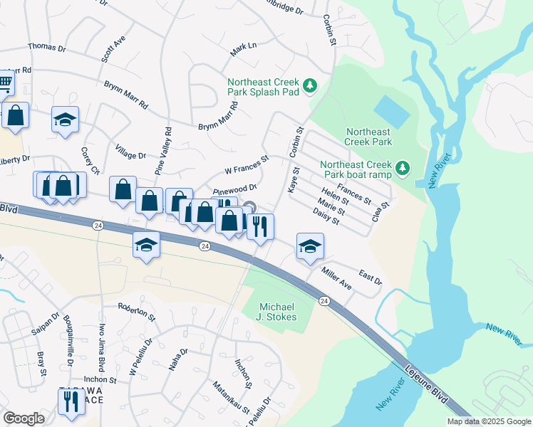 map of restaurants, bars, coffee shops, grocery stores, and more near 400 Hammock Lane in Jacksonville