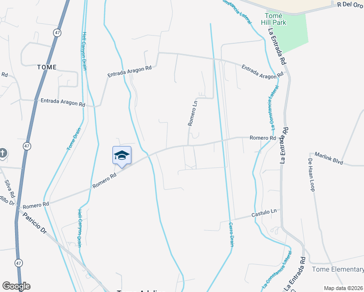 map of restaurants, bars, coffee shops, grocery stores, and more near 80 Romero Rd in Los Lunas