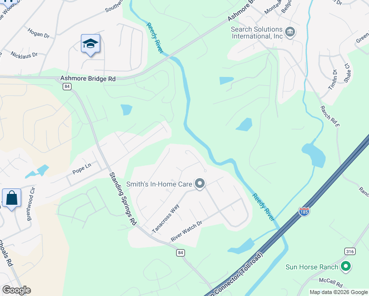 map of restaurants, bars, coffee shops, grocery stores, and more near 18 Dillingham Court in Greenville