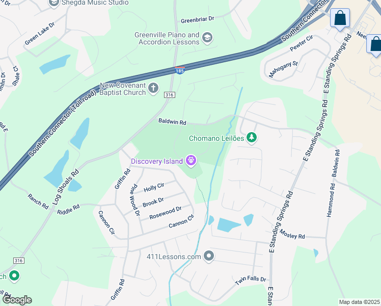 map of restaurants, bars, coffee shops, grocery stores, and more near 504 Cannon Cir in Greenville