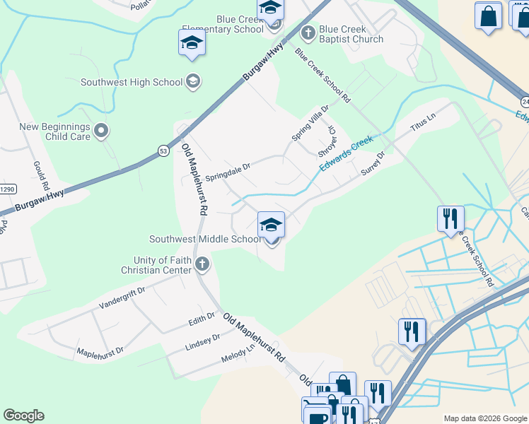 map of restaurants, bars, coffee shops, grocery stores, and more near 1025 Furia Drive in Jacksonville