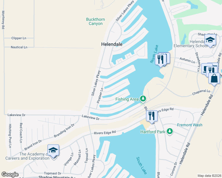 map of restaurants, bars, coffee shops, grocery stores, and more near 14414 Ironsides Lane in Helendale
