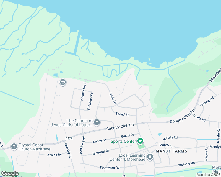 map of restaurants, bars, coffee shops, grocery stores, and more near 3536 White Drive in Morehead City