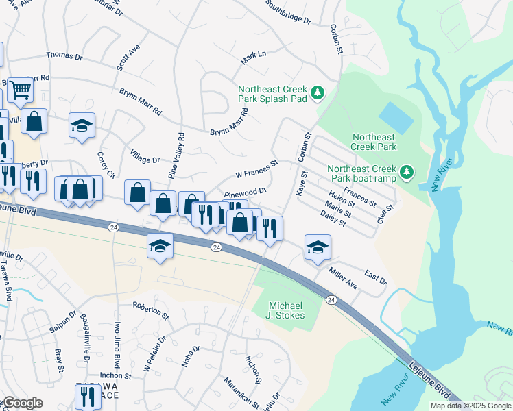 map of restaurants, bars, coffee shops, grocery stores, and more near 1100 Hammock Lane in Jacksonville