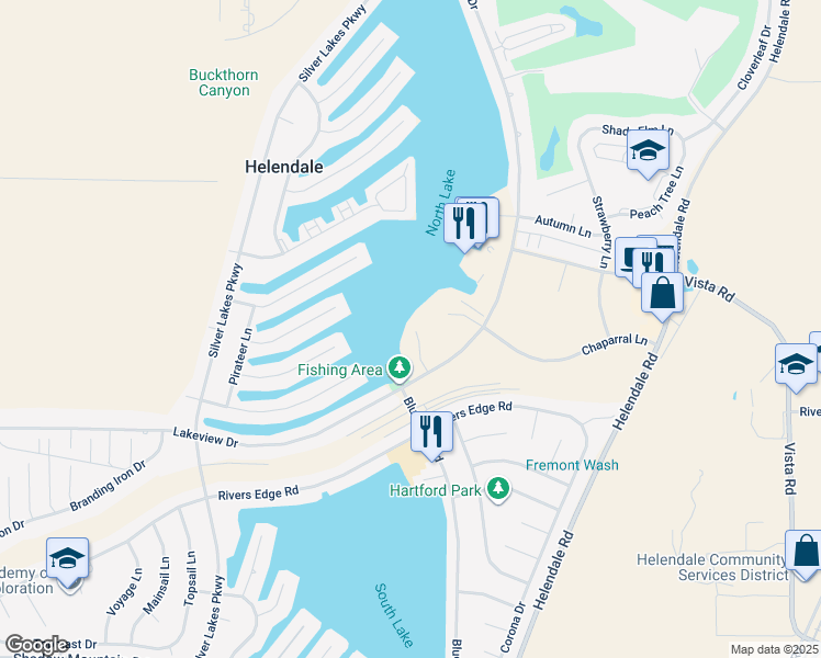 map of restaurants, bars, coffee shops, grocery stores, and more near 27026 Reef Lane in Helendale