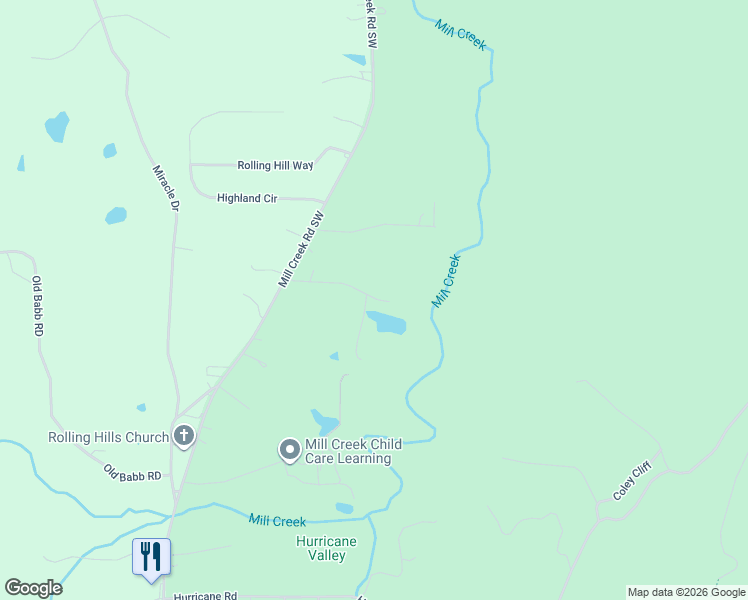 map of restaurants, bars, coffee shops, grocery stores, and more near 326 Coley Road in Rocky Face