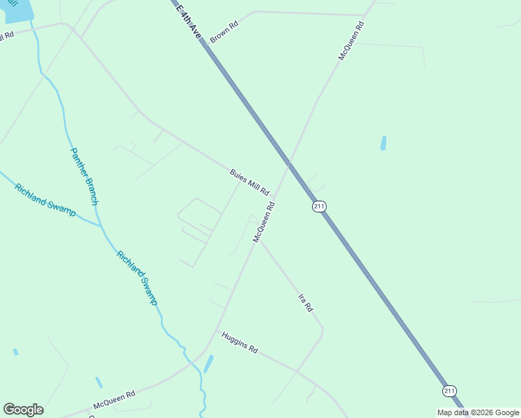 map of restaurants, bars, coffee shops, grocery stores, and more near 172 McQueen Road in Lumberton
