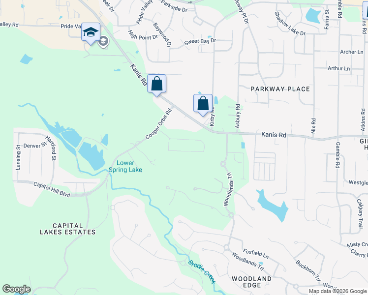 map of restaurants, bars, coffee shops, grocery stores, and more near 14205 Cooper Orbit Road in Little Rock