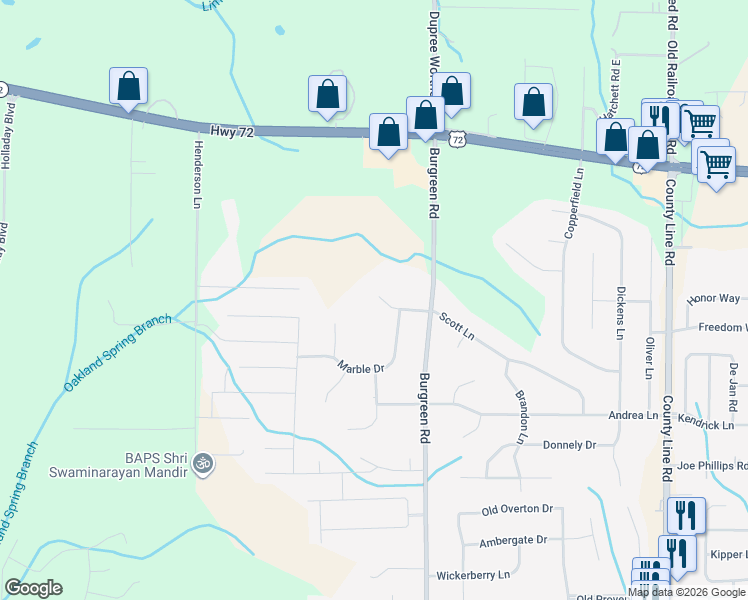 map of restaurants, bars, coffee shops, grocery stores, and more near 13331 Scott Lane in Madison