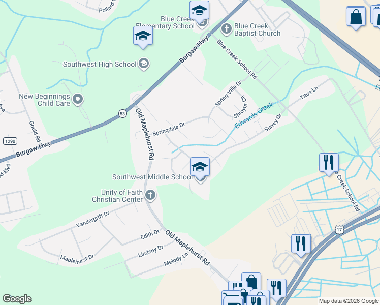 map of restaurants, bars, coffee shops, grocery stores, and more near 1025 Furia Drive in Jacksonville