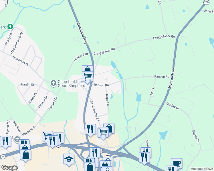 map of restaurants, bars, coffee shops, grocery stores, and more near 288 Nope Lane in Lancaster